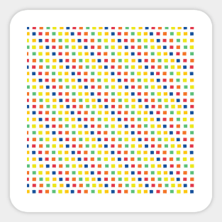 White grid over rainbow squares Sticker